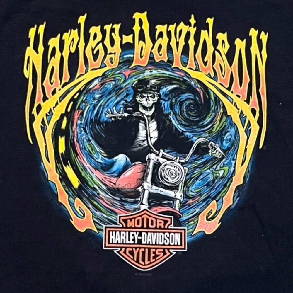 Harley Davidson T Shirt Mens 2X Black Fair Skeleton Graphic Iron Steed Vacaville
